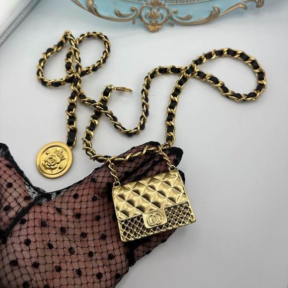 Anthropologie Mini Double Chain Charm Belt/Bag